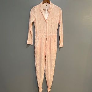 Young Fabulous & Broke Pink Lace Jumpsuit